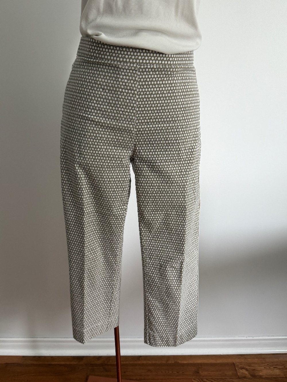 Vex- Tan and White Polkat Dot Slip-on Capri